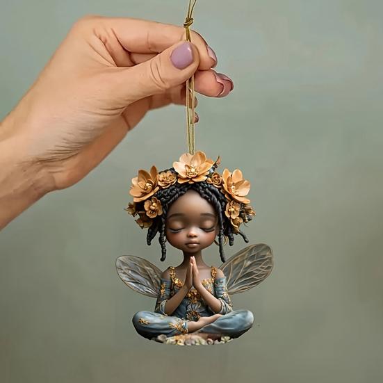 Yousheng 2D Acrylic Jesus Christ Ornament Car Rearview Mirror Hanging Decor Auto Interior Religious Gift for Christian Retro Faith Accessories