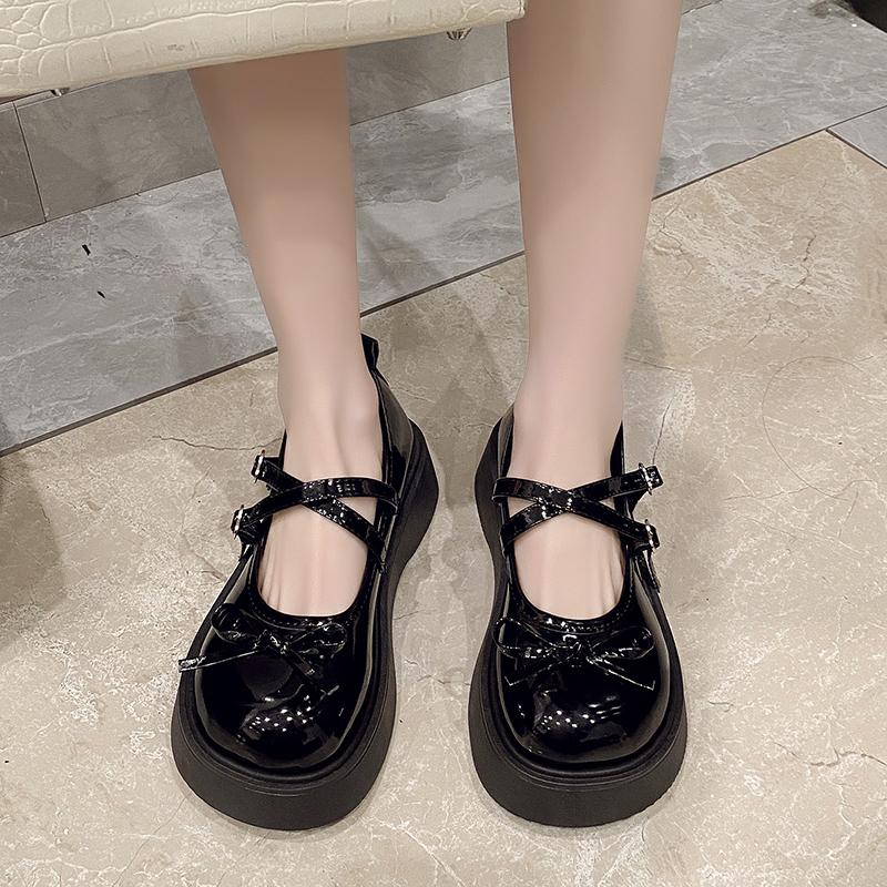 Fashion Vintage Thick Soles with Skirts Mary Jane 2025 Spring and Summer New Height-matching Small Leather Shoes Woman