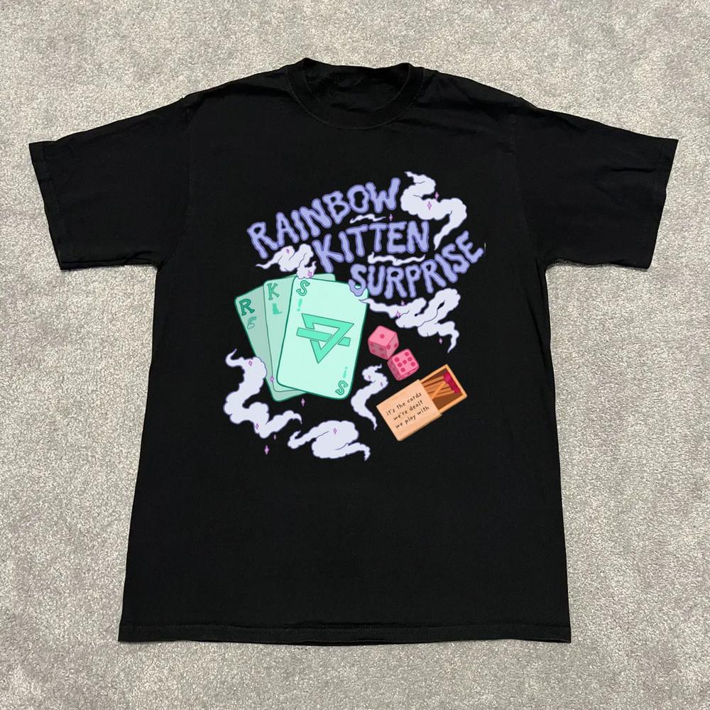 Rainbow kitten surprise T-Shirt Cotton Unisex Tee Size S to 5XL Unisex T-Shirt L