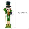 15inch ST. Patrick's Day Nutcracker Figurine Desktop Ornament Decorative Multipurpose Green Uniform