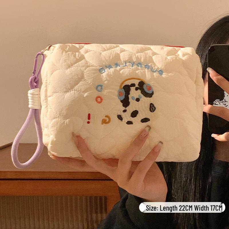 Puppy-Themed Portable Makeup & Skincare Bag – Large Capacity Travel Wash Bag for Women
