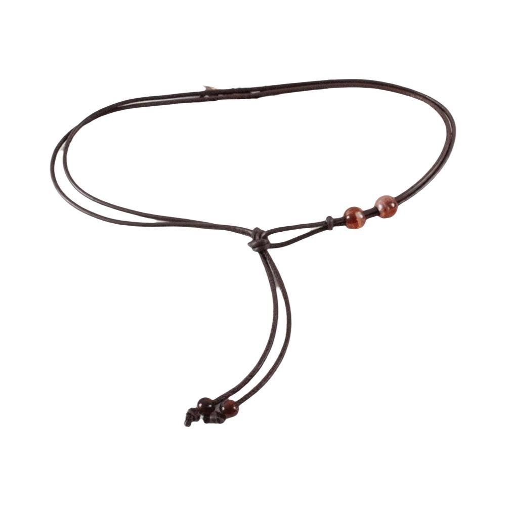 Schmale Seil-Taillenkette Perlen Dünner Gürtel Modisches Leder-Taillenband Jacken