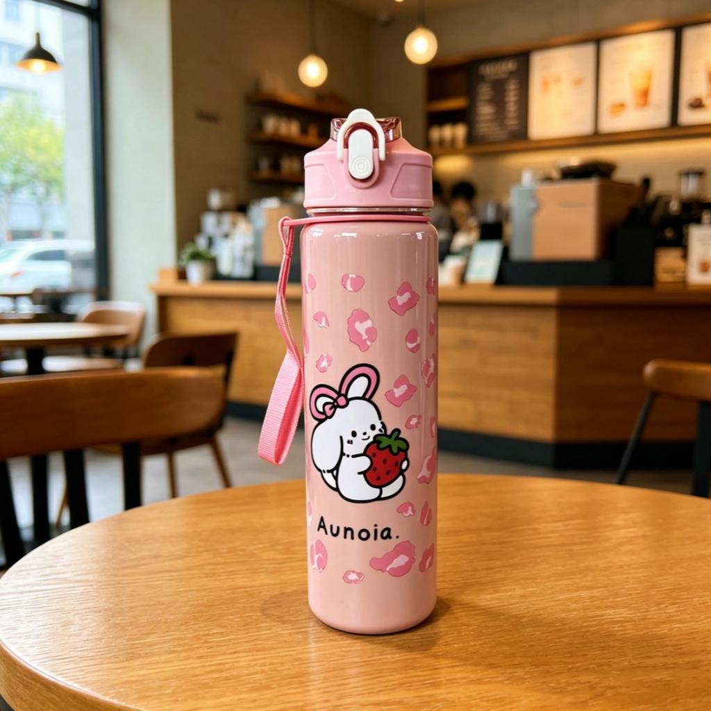 Cute Animal Pattern Water Bottle, Durable Reusable, Trendy Lovely Design, Lightweight Original Travel Kettle, Sturdy Plastic