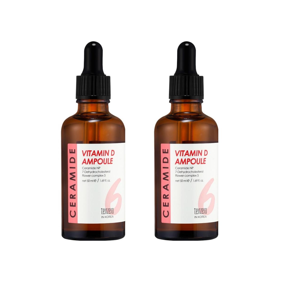 Tenzero Ceramide Vitamin D Ampoule High-Enrichment Barrier Strengthening & Radiance Serum 50ml (Pack of 2)