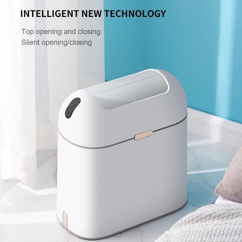 9L Smart Strong Sensor Garbage Bin Kitchen Bathroom Toilet Trash Can  Automatic Induction Waterproof Narrow Bin For Home Bedroom