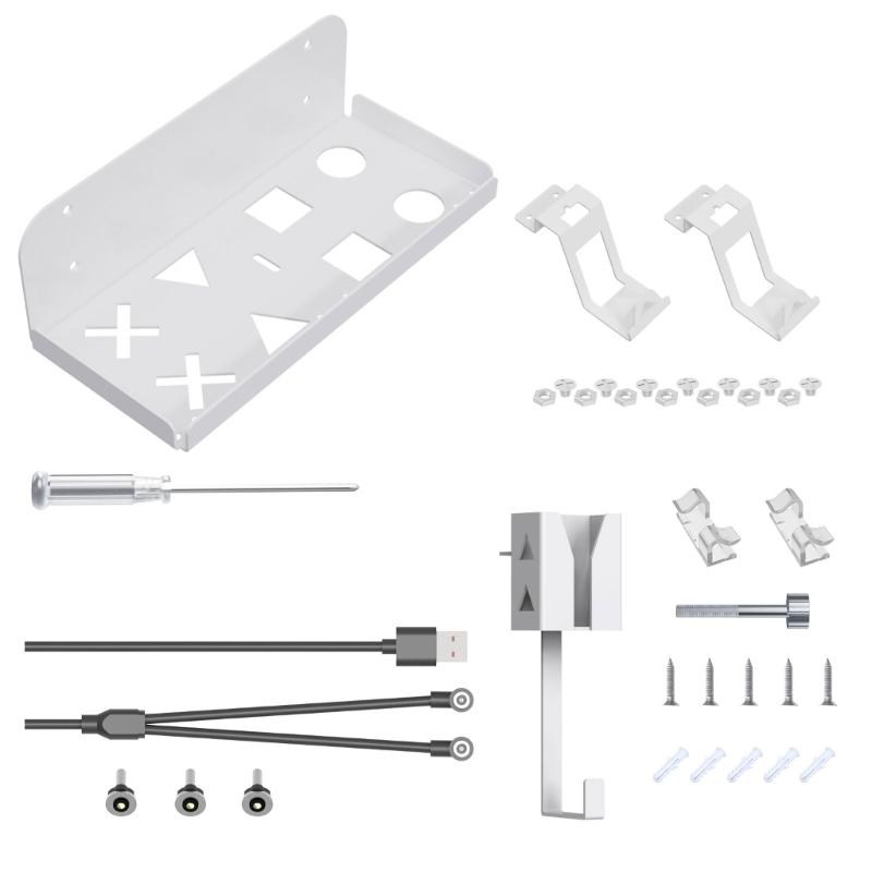 Cablu de încărcare magnetic Suport de suport pentru gazdă pentru montare pe perete pentru PS 5 Slim cu agatator pentru controler pentru căști Accesorii pentru jocuri