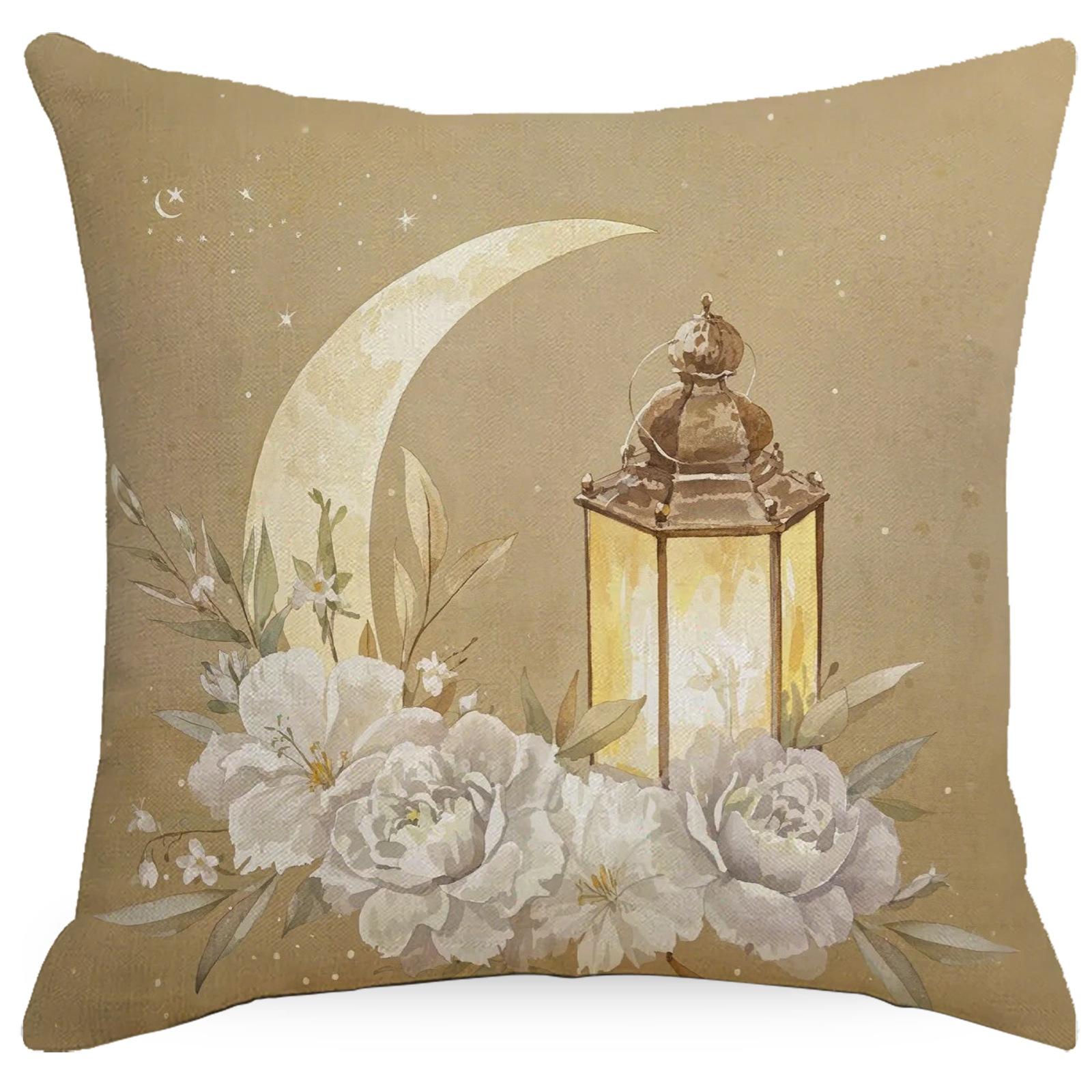 

Pillowcase Without Core Watercolor Moon Linen Print Festive Home Sofa Pillowcase 45 * 45cm (excluding pillow core)