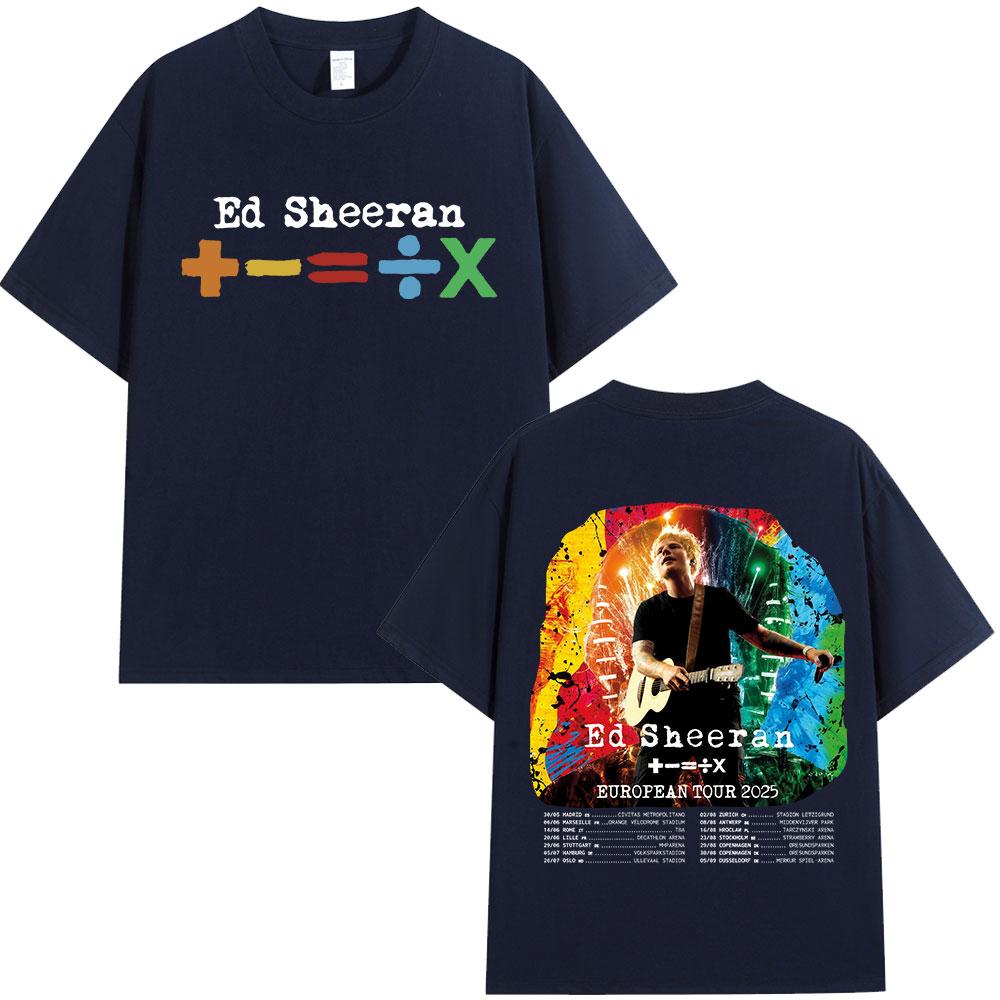 Ed Sheeran European Tour 2026 T Shirts Men Women Clothing Summer Cotton Casual Short Sleeve Tshirt Fashion Oversized Tee Shirt