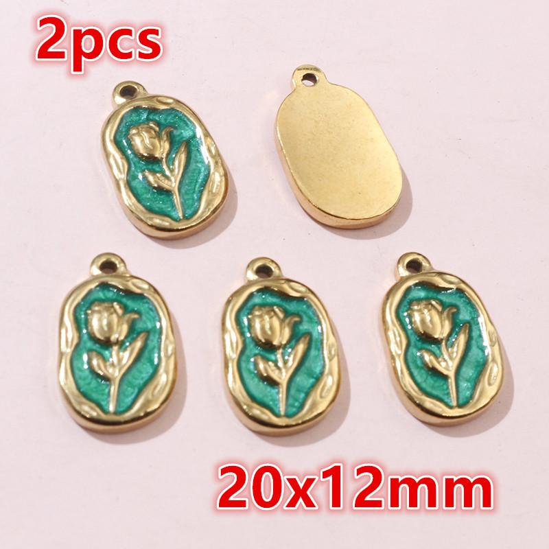 2-4pcs Enamel Stainless Steel Flower Coral Fish Charms Pendant DIY Jewelry Making Accessories Findings for Necklace Earrings