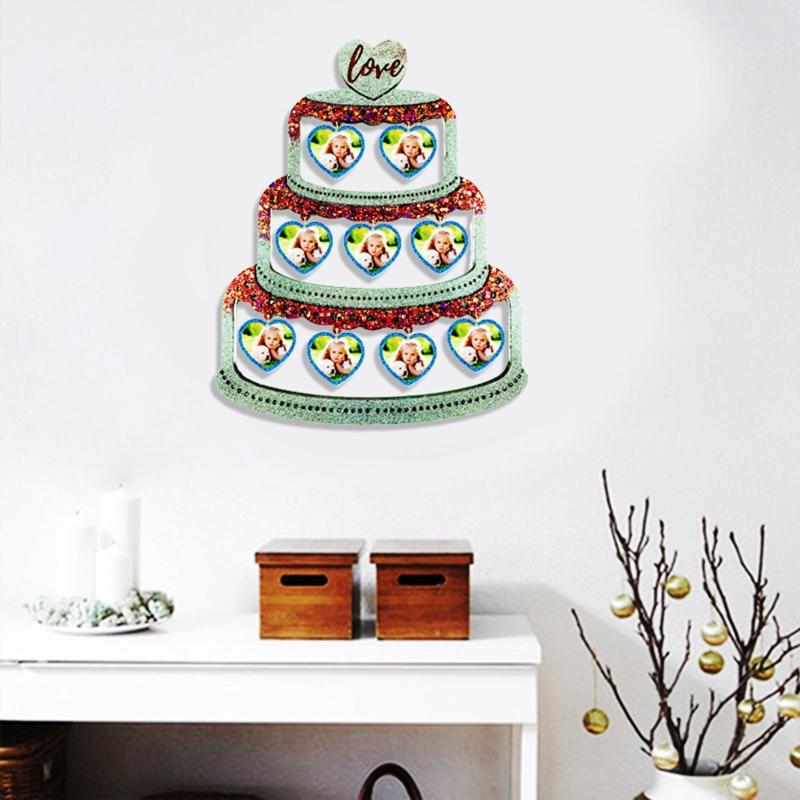 Cake Love Photo Frame Drop Glue Mold Diy Christmas Decor Cake Love Photo Frame Pendant Desktop Ornament Silicone Mold