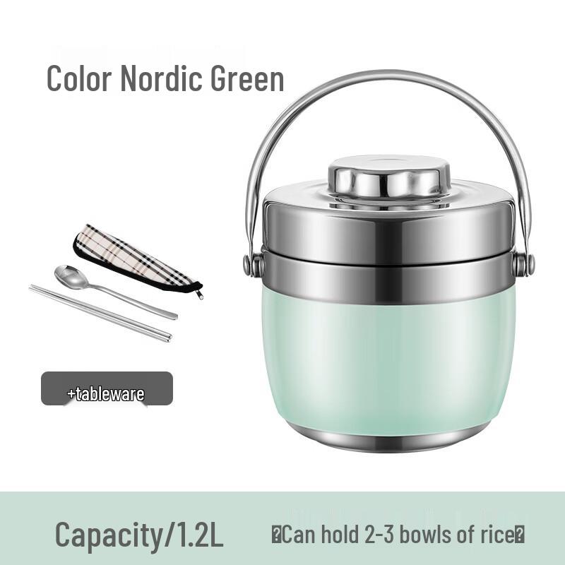 

304 Stainless Steel Double-Layer Insulated Lunch Box