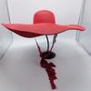 Summer 2022 New Red Large Eaves Lace Strap Ladies Beach Hat Sun Shade Straw Hat 23cm Collapsible Oversized Beach Hat