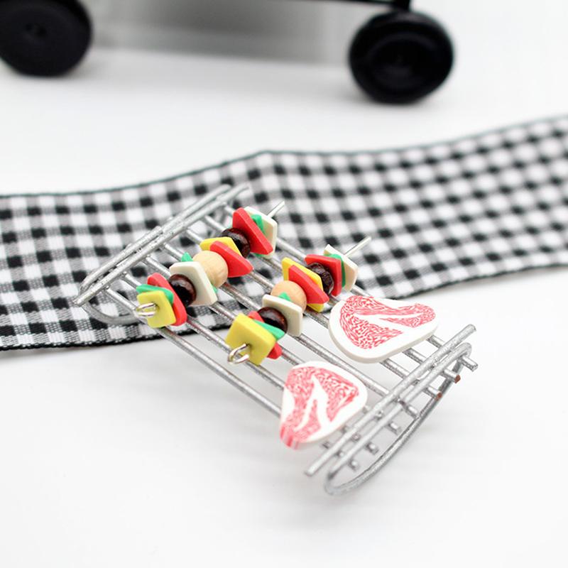 Kitchen Toy For Doll House Picnic Dollhouse Miniature Black Bbq Grill Model Grill Garden Outdoor Decor Kids Pretend Play Toy