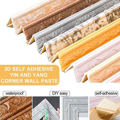 3D-Schaumstoff-Wandkantenstreifen-Aufkleber, 230 cm, selbstklebend, wasserdicht, für Fußleiste, Ecke, Taillenlinie, Aufkleber, Heimdekoration