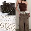 Harajuku Wide Waist Strap Y2K Metal Round Buckle Waistband Fashion Trouser Dress Belts
