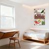 Rustic Vintage Home Fun Spicy CHILL PEPPERS Metal Tin Sign - Green Jalapeño Red Chili Habanero for Kitchen Bar Cafe Home Decor