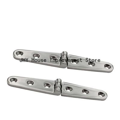 316 Stainless Steel Marine Boat Deck Cast Long Strap Hinge 2pcs / 4Pcs 28x152mm With 6 Holes Mirror Polish Hardware Cast Door