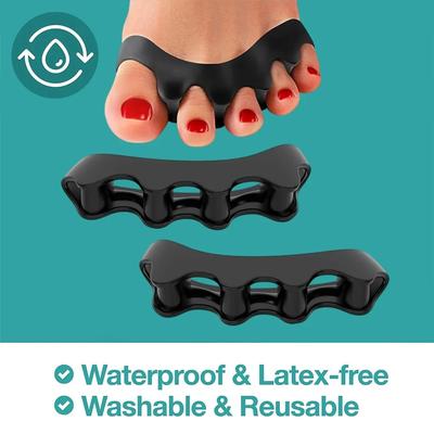 1 Pair Silicone Toe Separator Toe Protector 5 Holes Soft Silicone Material For Toe Separation Foot Care Tool
