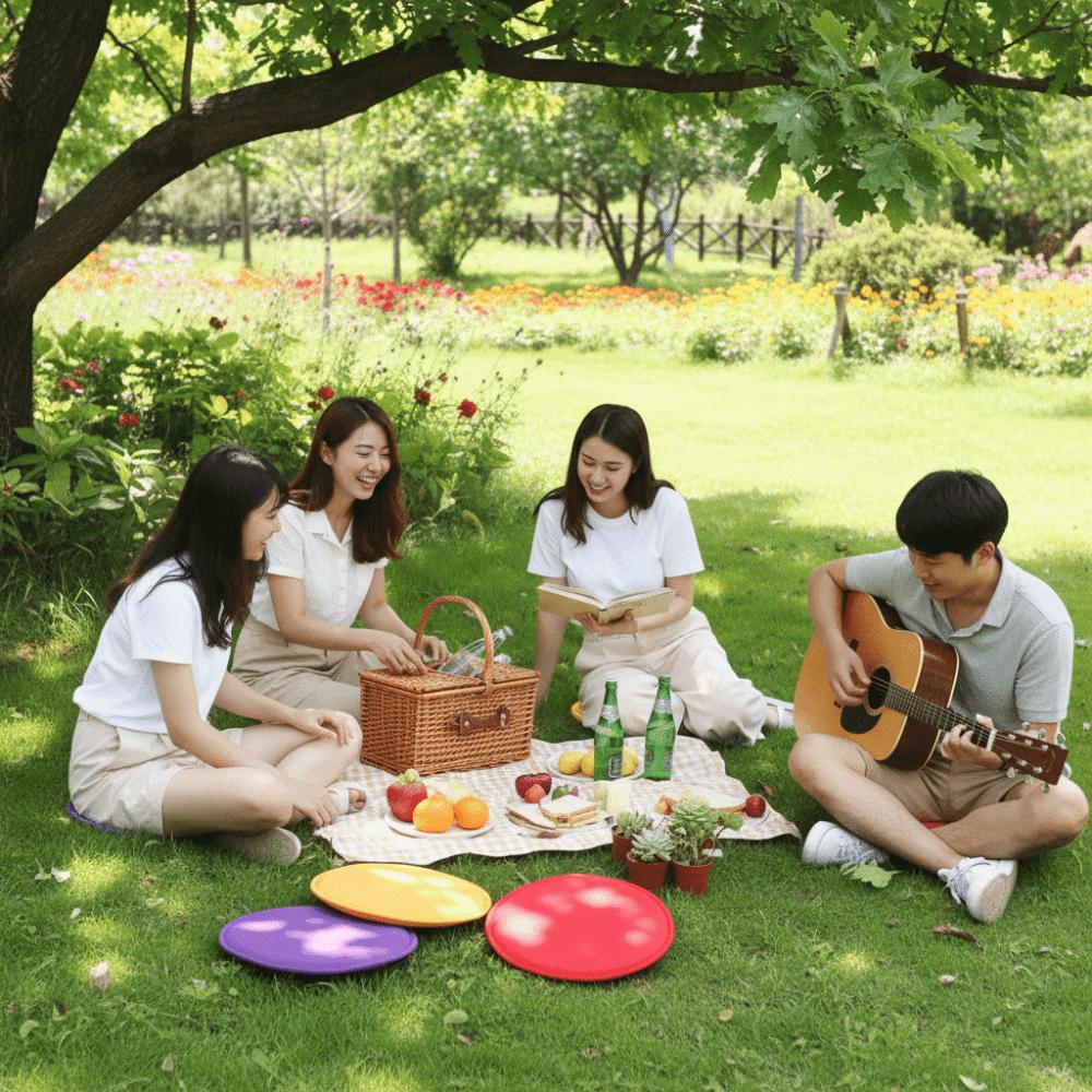 Candy Color Seat Cushion Simple Fabric Sponge Cushion Round Chair Cushion  Outdoor Picnic