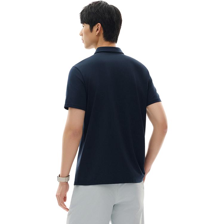 Anta Comfortable Versatile Breathable Casual Short Sleeve Polo Shirt Men Tops Deep-Night-Blue 152527145-4