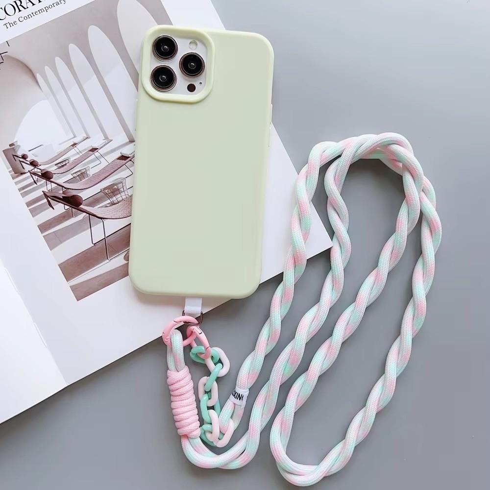 Dopaminový opletený šňůrka na telefon Nylonové crossbody závěsné lanko Telefonní přívěsek Příslušenství