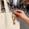 Pvc Dog Phone Lanyard With Beaded Chain For Cute Mobile Accessories