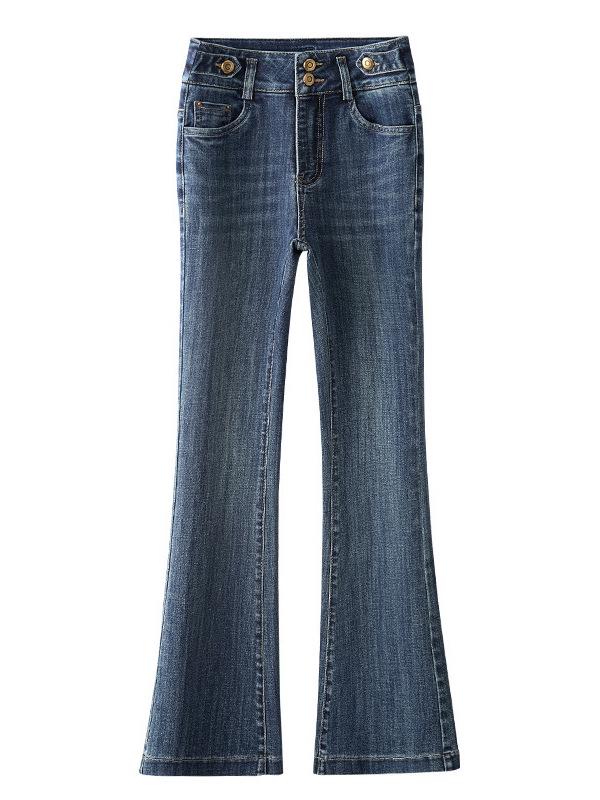 Stylish Women's High-Waist Micro-Flare Jeans, 2026 Spring/Autumn, Slimming & Versatile Body-Hugging Pants