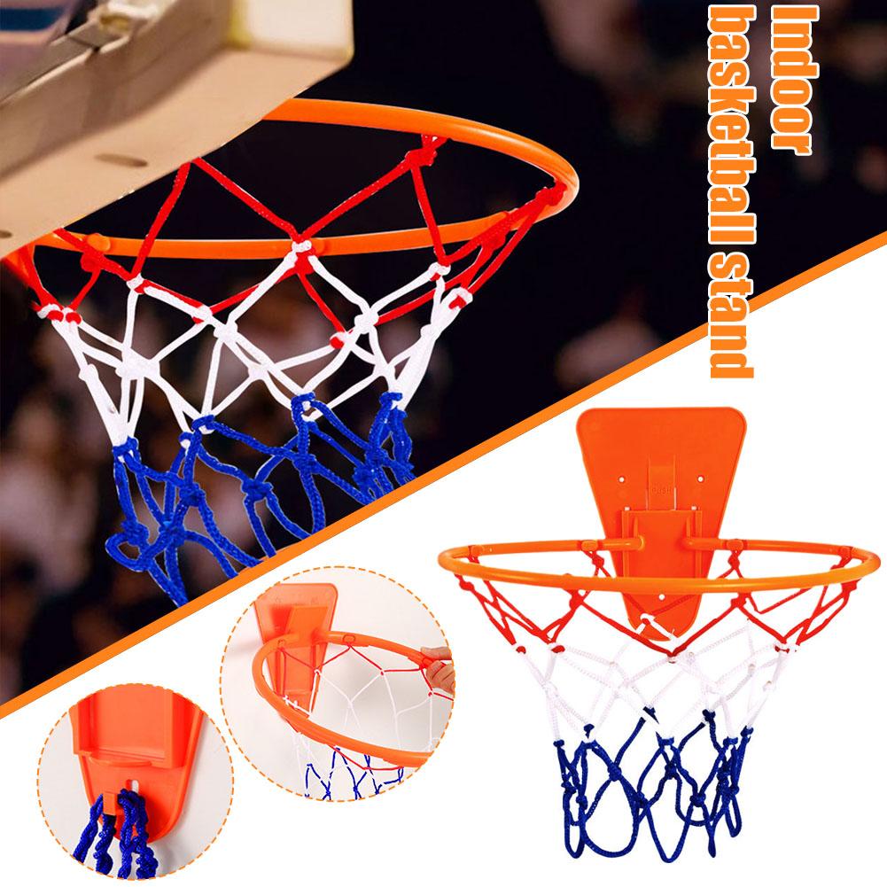 1set Indoor Safety Funny Game Kids Mini Home Exercise Basketball Hoop Set Wall Frame Stand Lifting Basket Hanging Backboard