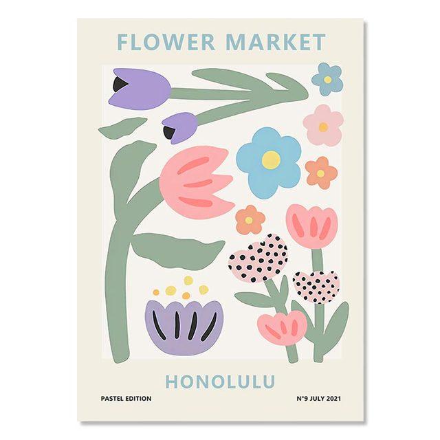 Abstract Flower Market Matisse Wall Art Canvas Posters Aesthetics Painting and Prints Pastel Colors Wall Pictures for Home Decor
