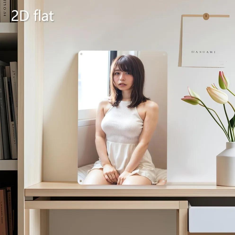 

Metal Wall Art Window Decor Indoor Outdoor Waterproof Iron Cast Elegant Black White Print 20x30cm（7.8x11.8inch）