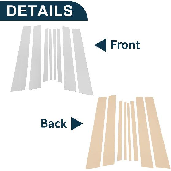 Door Pillar Window Trim for Toyota Rav4 2007-2012 Anti Scratch Sticker Pillar Posts Door Outer Exterior Cover Chrome Silver Tone 8 Pcs