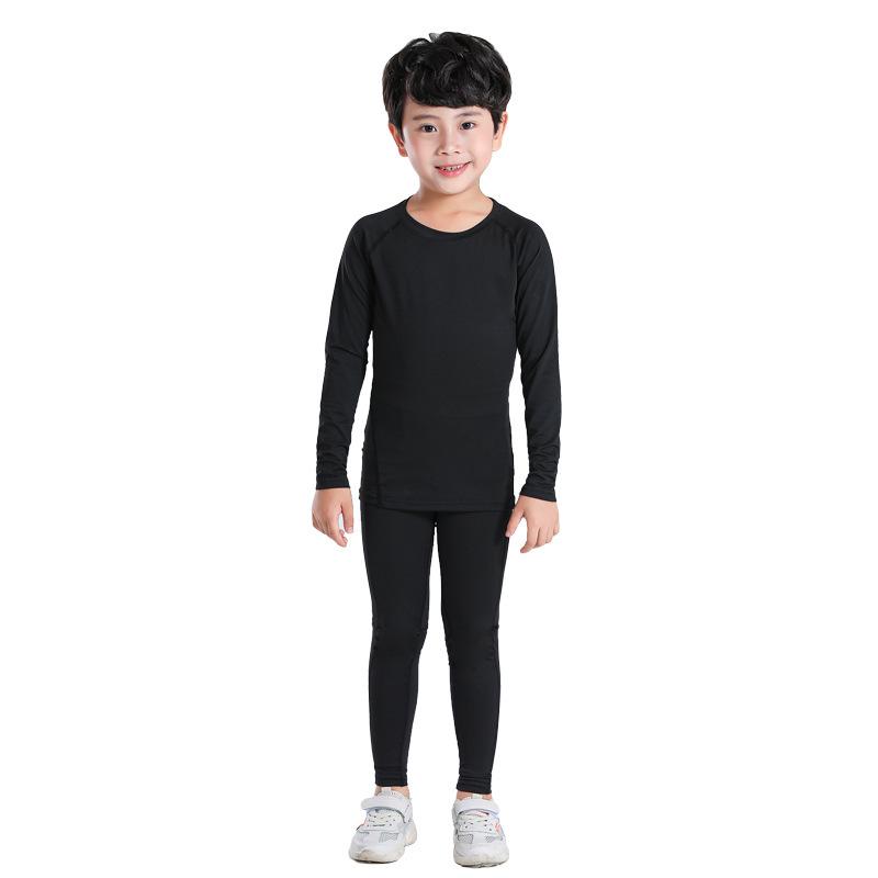Kids' Summer Sports Compression Set: Quick-Dry Basketball & Football Training Suit, Breathable Fitness Wear for Morning Runs.