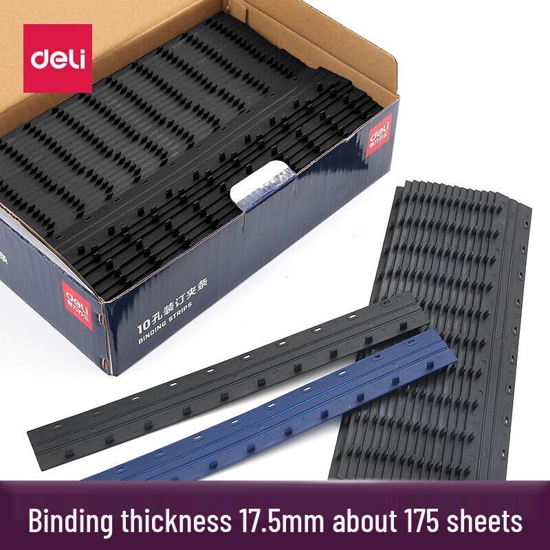 Deli 10-Hole A4 Plastic Binding Strips
