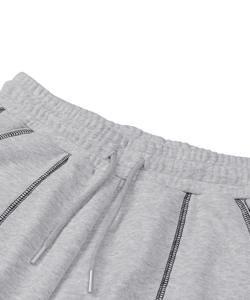 DRIX Overlock Stitch Sweat Wide Pants_Melange Gray