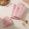 4Pcs Kitchen Potholders Pad And Stove Oven Gloves Set Mitts Heat Resistant Thermal Anti-Heat Take Hot Pot Cooking Baking Gloves