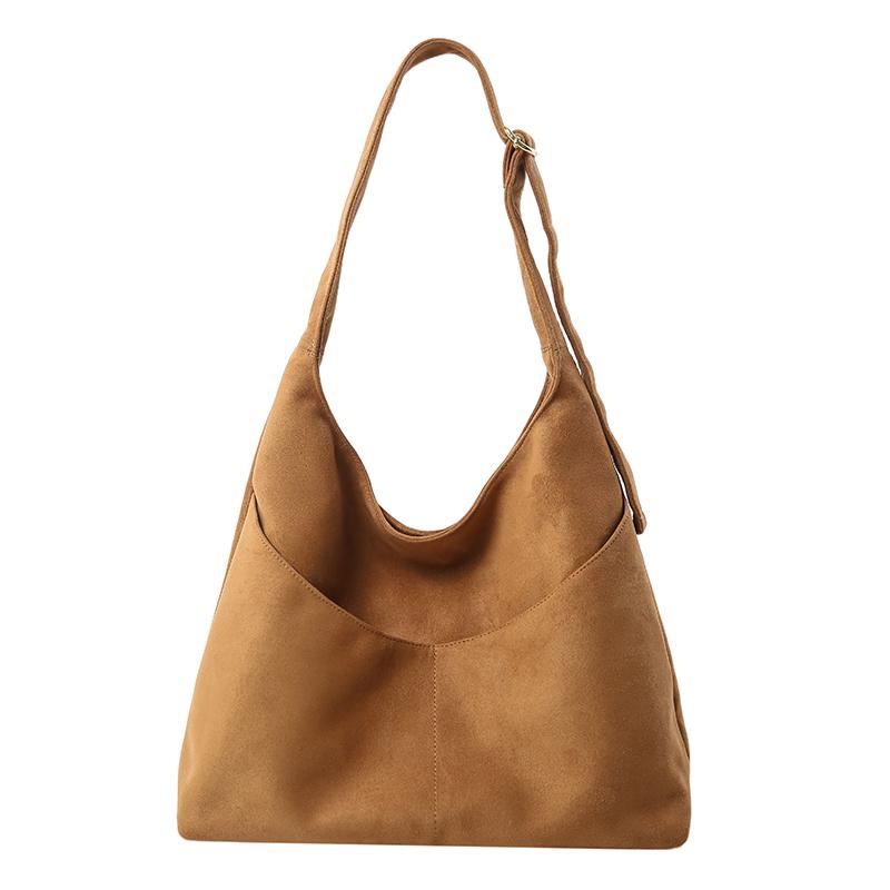 

Autum Winter Frosted Suede Tote Bag for Women Casual Large Capacity Commuting Shoulder Bags 2026 Vintage Solid Versatile Handbag 37cm 15cm 38cm