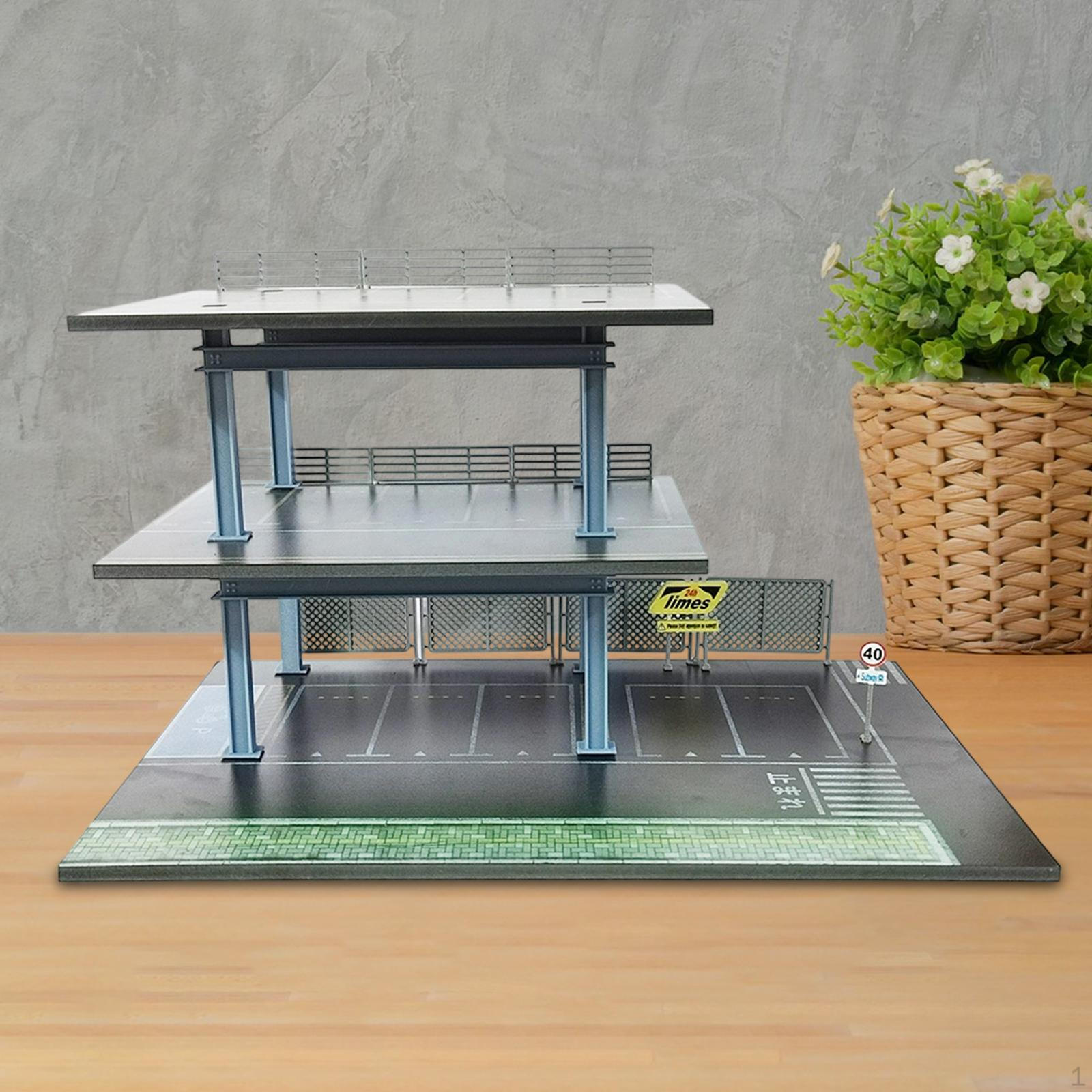 

1/64 Parking Lot Diorama Miniature Scenery Model Decorative Photo Prop Ornament Car Display M0085F