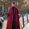The New Autumn and Winter Large-size Women's Woolen Coat Is Medium and Long, and the Thin and Knee-thick Woolen Coat Is Loose.