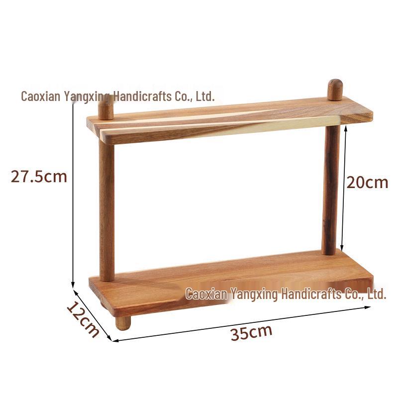 Rosewood Double-Layer Solid Wood Cosmetics Organizer Rack