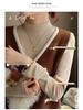 Velvet Semi-High Neck Long Sleeve Women's Modal Base Layer T-Shirt - Slimming White Autumn/Winter Fashion Top