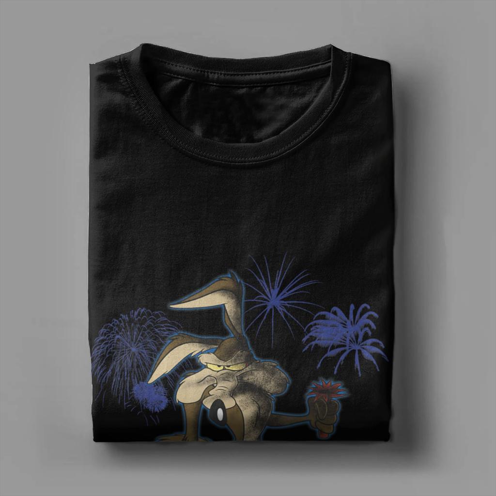 Men T-Shirt Wile E. Coyotes TNT Portrait Novelty Pure Cotton Tee Shirt Short Sleeve T Shirt Crew Neck Clothing Plus Size