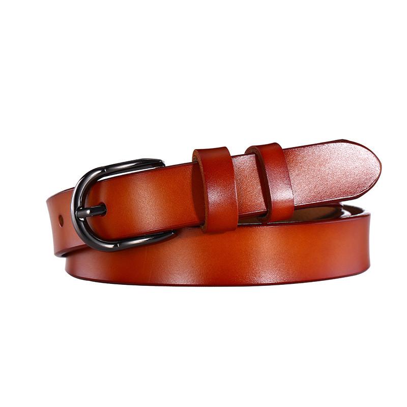 Genuine Leather Womens Belt With Metal Pin Buckle For Casual Wear And Fashion Accessory