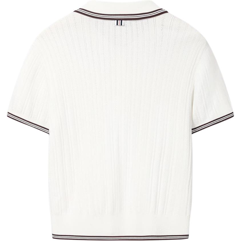 Fila Heritage Elegant Lifestyle Pullover Short Sleeve Polo Shirt Women Tops F11W638417F-WT