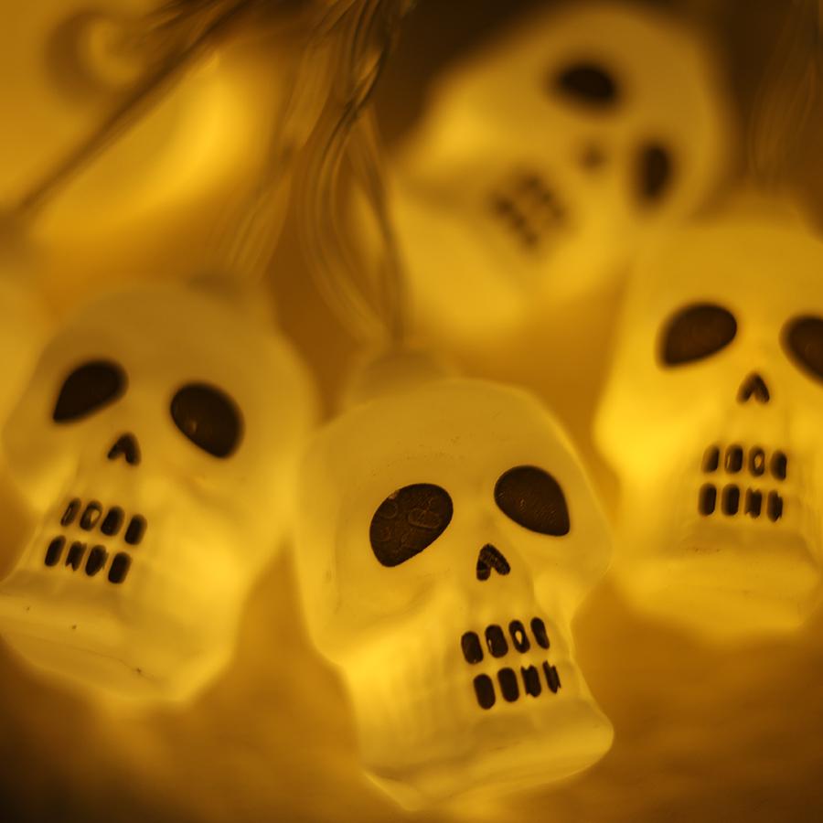Cross Border LED Skull Light String Halloween Decorative Colorful Lights Ghost Festival Dance Party Decoration String Lights