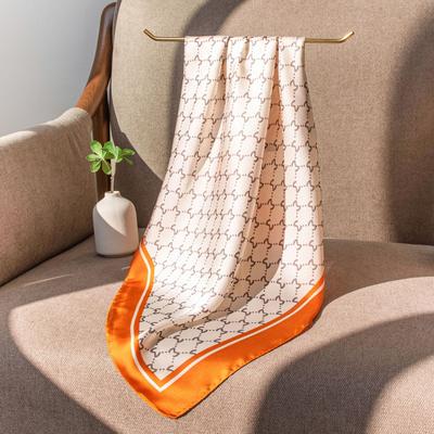 Spring Small Floral 70 Small Square Scarf Women's High-end Scarf Fashion Commuter Printing Simulation Silk Scarf