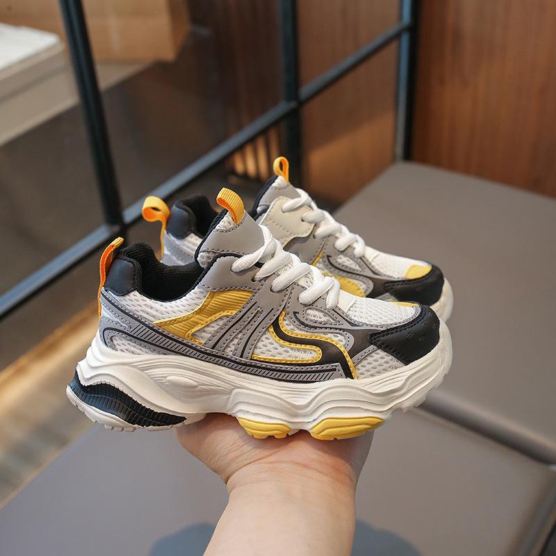 2025 spring new children's dad shoes mesh breathable trendy brand light fashion super soft big boys sports shoes