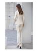 Front Desk Workwear Women's 2024 Elegant Spliced Light Color Suit Jacket for Managers