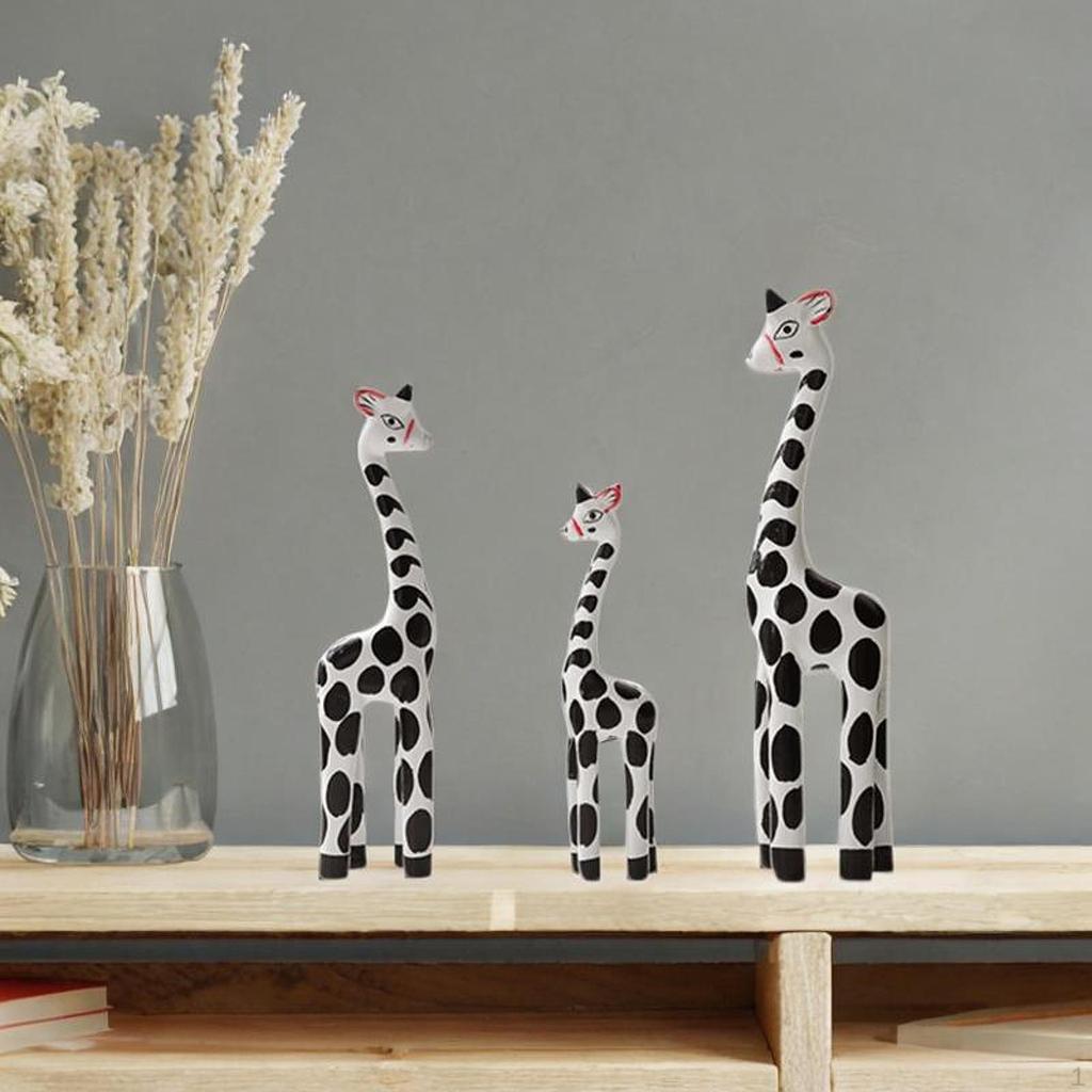 Giraffe Holzskulptur Figur Tafelaufsatz für Haus und Veranda