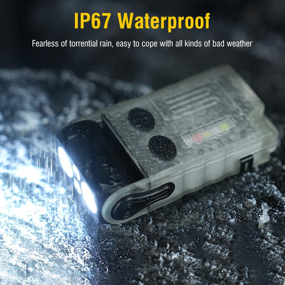 V20 Keychain EDC LED Flashlight Head Swivels Type-C Rechargeable Magnet Torch Buzzer Work Light with Clip Magnet Lantern
