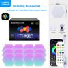 Hexagon Smart RGB Wall Light USB Color Changing Ambient Night Light DIY Mode Music Rhythm Sync APP Control for Game Room Bedroom